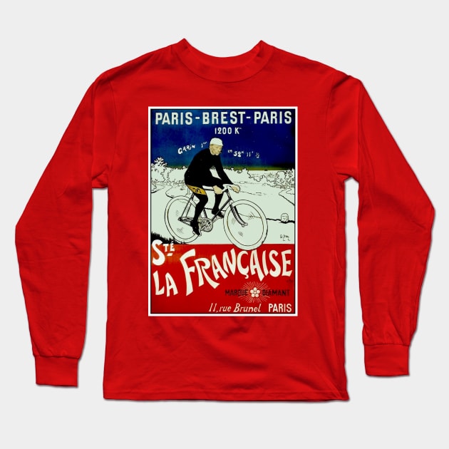 Tour De France Vintage 1898 Bicycle Racing Print Long Sleeve T-Shirt by posterbobs